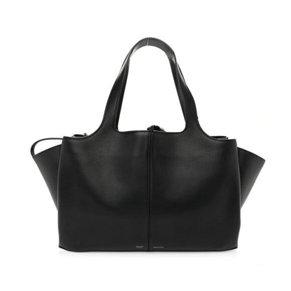 Celine Handbags - Celine Phoebe Philo Med Tri-Fold Black Shoulder Bag Grained Leather Authentic